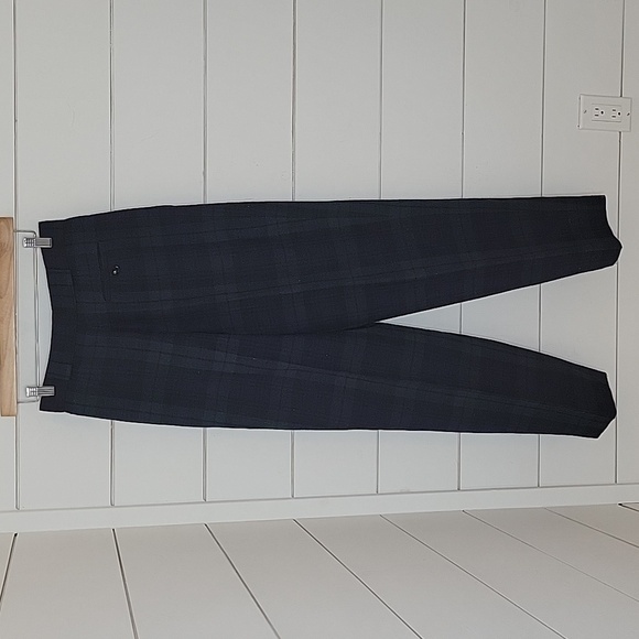 Vintage 80s 90s ALANNI by Donny Brook size 10 navy green & black plaid wool pant - Picture 2 of 5